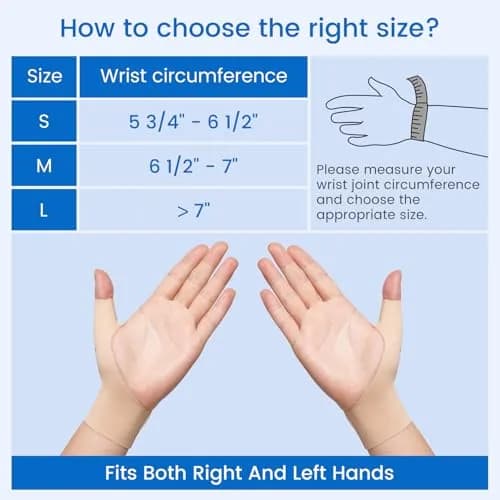 Velpeau Elastic Thumb Wrist Support Brace (Pack of 2) - Medium, Khaki | Gentle Compression for Daily Tasks thumbnail 6