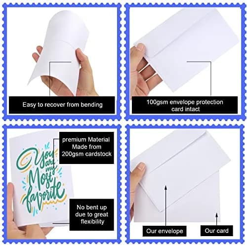 Joyberg Blank Cards and Envelopes 4x6 Inch, 30 Pack White Invitation Cardstock with 30 Pack Envelopes | Self-Seal for All Occasions thumbnail 5