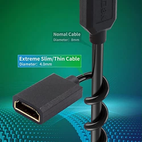 Duttek 8K HDMI Extender Cable 1.2M | Ultra Thin 48Gbps Coiled HDMI 2.1 Cable, Compatible with MacBook Pro, PS5, Xbox Series X thumbnail 2