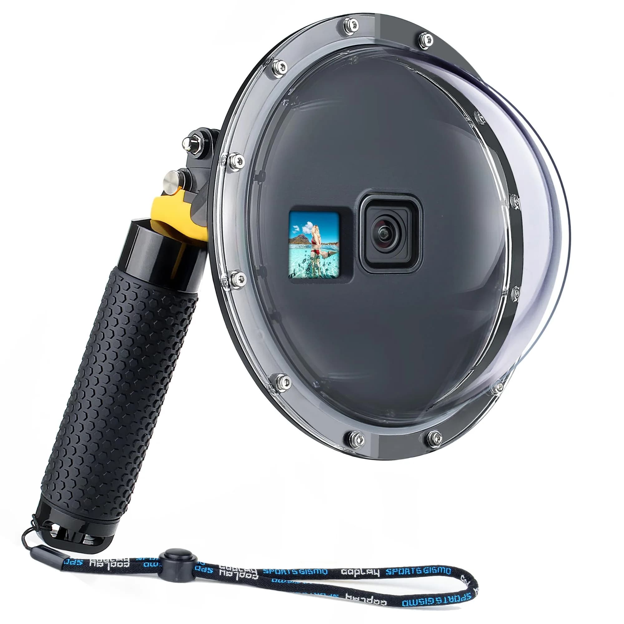 YALLSAME Underwater Dome Port for GoPro Hero 13 12 11 10 9 Black with Floating Hand Grip & Shutter Lever | 45m (147ft) Depth Rated