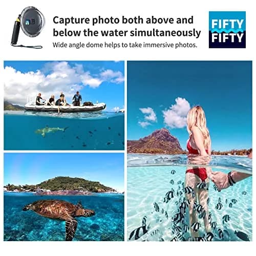 YALLSAME Underwater Dome Port for GoPro Hero 13 12 11 10 9 Black with Floating Hand Grip & Shutter Lever | 45m (147ft) Depth Rated thumbnail 2