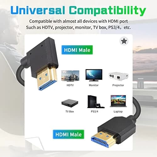 Duttek 8K Coiled HDMI Cable 1.2m (4ft) | 48Gbps Ultra Thin Right Angle Male to Male for 8K@60Hz & 4K@120Hz thumbnail 5