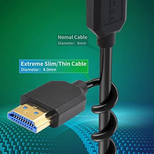 Duttek 8K Coiled HDMI Cable 1.2m (4ft) | 48Gbps Ultra Thin Right Angle Male to Male for 8K@60Hz & 4K@120Hz thumbnail 2