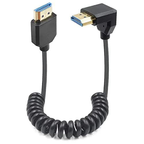 Duttek 8K HDMI Coiled Cable 1.2m (4ft) | Down Angled Male-to-Male, 48Gbps High Speed for 4K@120Hz/8K@60Hz thumbnail 1
