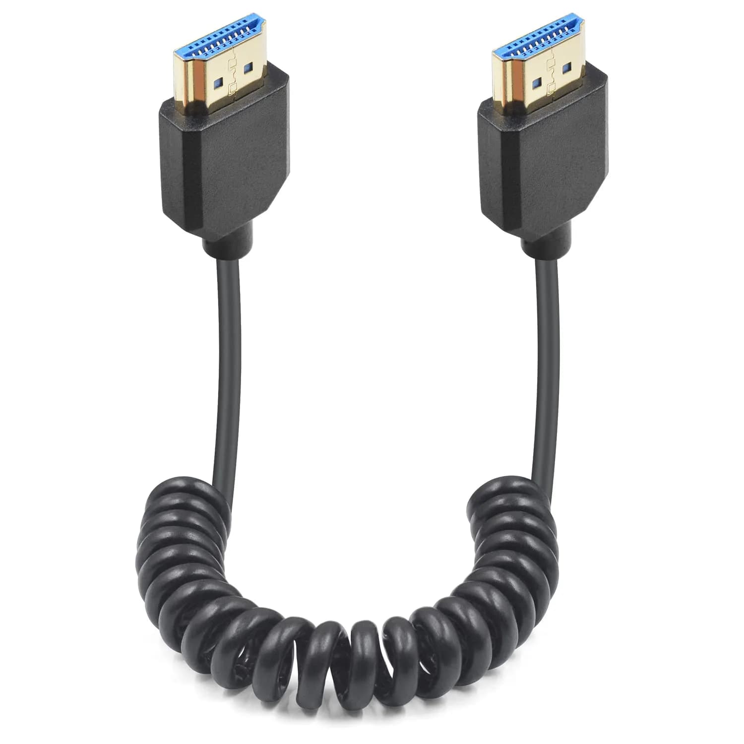 Duttek 8K HDMI Coiled Cable 1.2m (4 ft) | Ultra Thin Retractable HDMI 2.1 Cable for PS5, Xbox Series X/S, RTX 4080, ATOMOS Ninja V - main product image