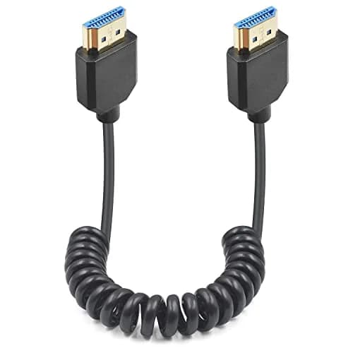 Duttek 8K HDMI Coiled Cable 1.2m (4 ft) | Ultra Thin Retractable HDMI 2.1 Cable for PS5, Xbox Series X/S, RTX 4080, ATOMOS Ninja V thumbnail 1