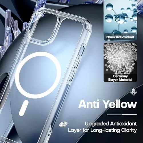 TAURI for iPhone 14 Case, Compatible with MagSafe, Clear | Military-Grade Shockproof & Anti-Yellowing thumbnail 4