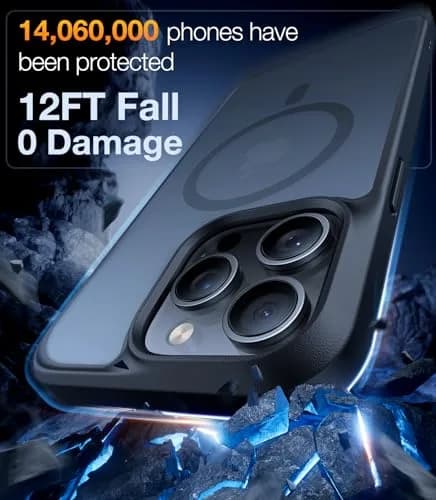 TORRAS Magnetic Shockproof Case for iPhone 14 Pro Max | Translucent Black, 6.7 inch thumbnail 5