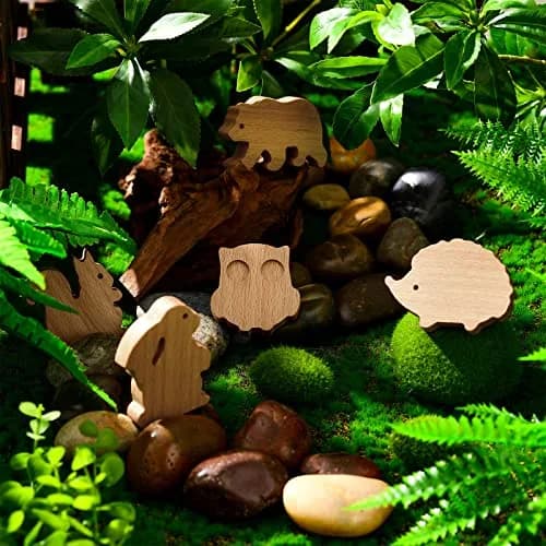 Qunclay Wooden Animal Dresser Knob Forest Animal | Cute Handcrafted Drawer Pulls for Furniture thumbnail 7