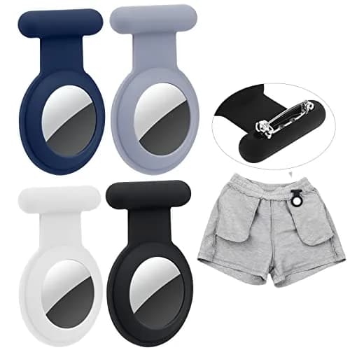 WALLFID Hidden Air-Tag Case for Kids, Elderly, Pets, Clothing | Black & Blue & Blue & White Silicone Tracker Holder thumbnail 1