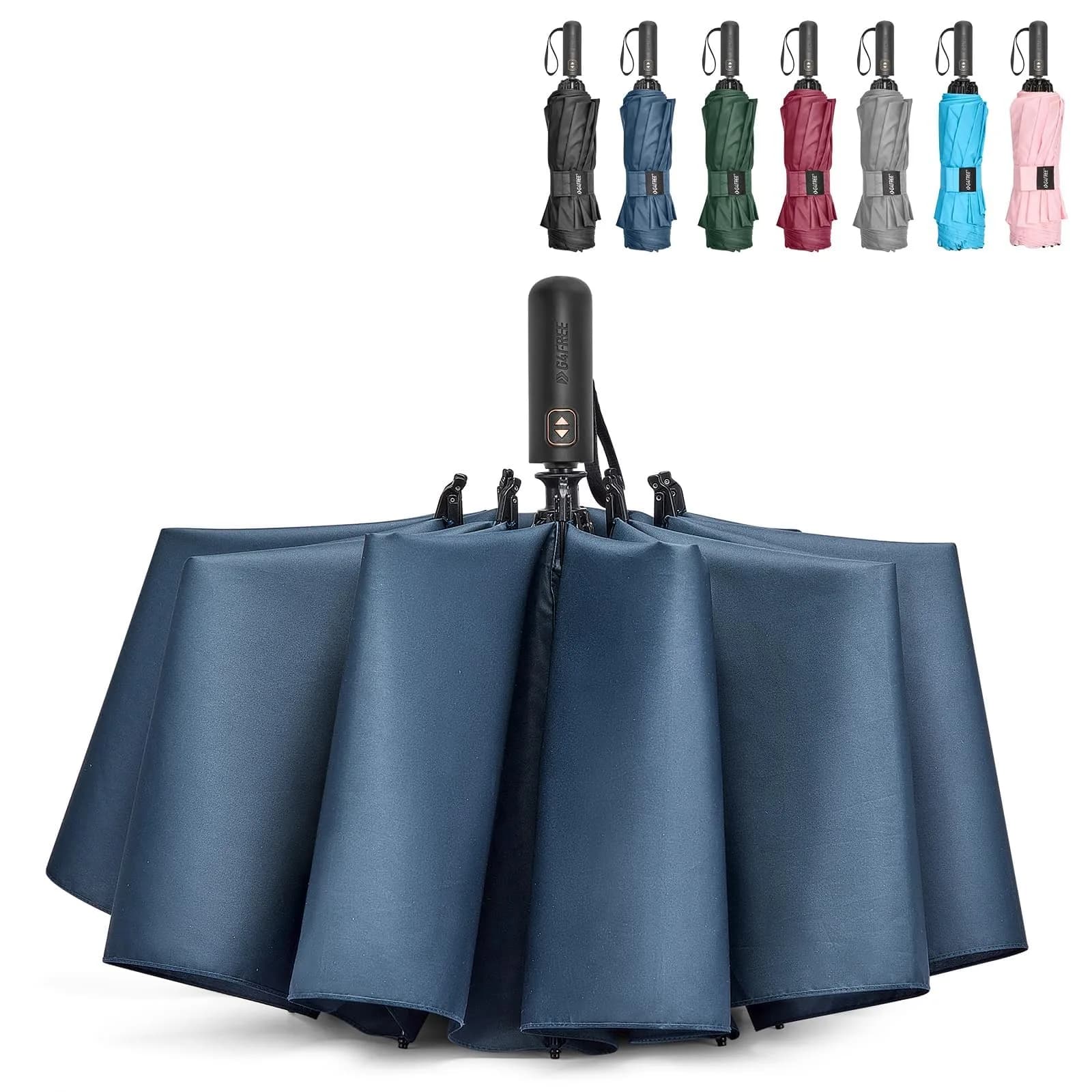 G4Free 62 Inch Large Golf Umbrella Windproof Reverse Travel Umbrella | Auto Open & Close, Double Canopy, Compact for Rain & Golf