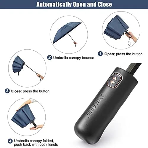 G4Free 62 Inch Large Golf Umbrella Windproof Reverse Travel Umbrella | Auto Open & Close, Double Canopy, Compact for Rain & Golf thumbnail 3