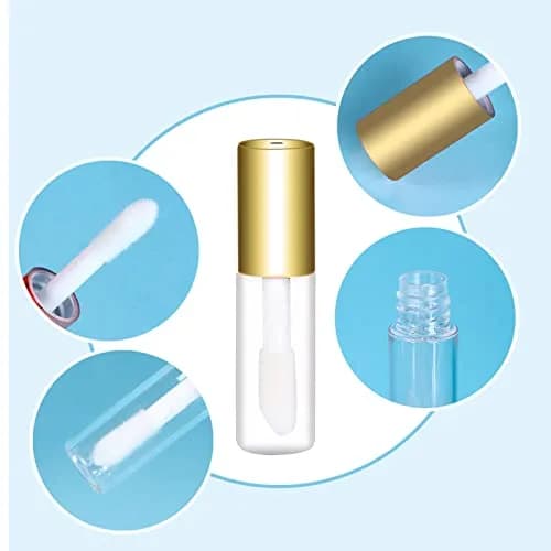 Mydio Clear Mini Lip Gloss Tubes 1.2ml (0.04 Fl Oz) | Pack of 50 Gold Lid Containers thumbnail 2
