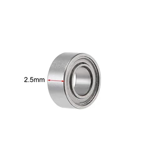 uxcell SMR63ZZ Deep Groove Ball Bearing 3mm x 6mm x 2.5mm | Stainless Steel, Shielded, High Speed thumbnail 3