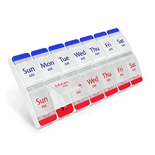 Ezy Dose Weekly AM/PM Pill Organizer X-Large Planner, 14 Compartments | Arthritis Foundation Ease-of-Use Commendation thumbnail 1