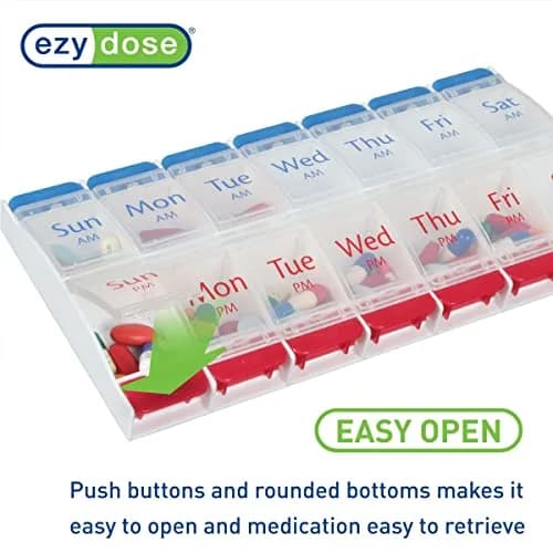 Ezy Dose Weekly AM/PM Pill Organizer X-Large Planner, 14 Compartments | Arthritis Foundation Ease-of-Use Commendation thumbnail 4