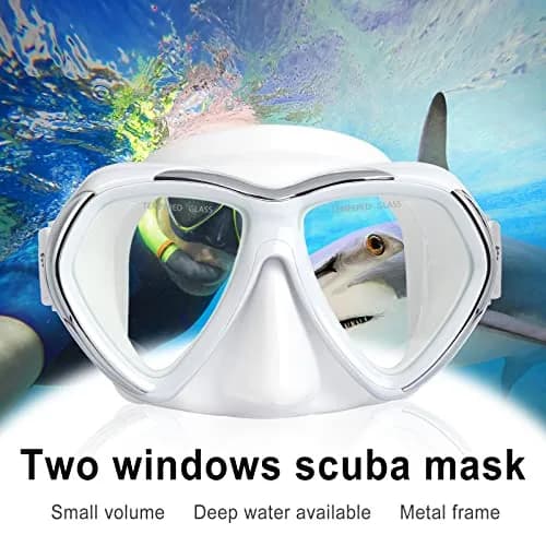 EXP VISION Adult Scuba Diving Mask, Anti-Fog Snorkel Goggles with Nose Cover & Wide Silicone Skirt | Tempered Glass Lens, 180° Panoramic View thumbnail 4