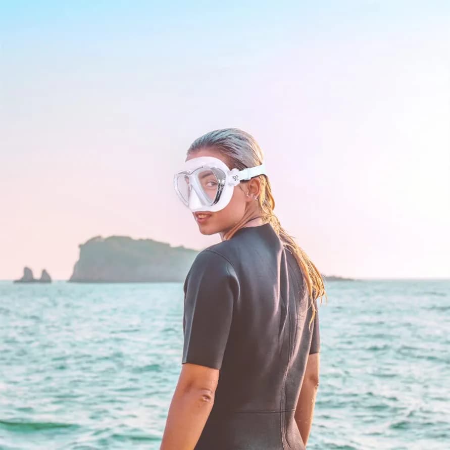 EXP VISION Adult Scuba Diving Mask, Anti-Fog Snorkel Goggles with Nose Cover & Wide Silicone Skirt | Tempered Glass Lens, 180° Panoramic View thumbnail 6