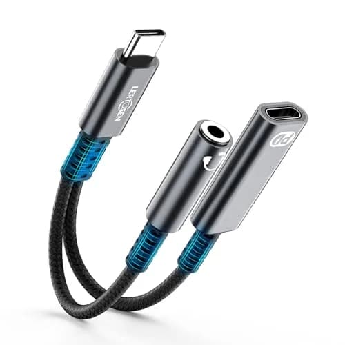 LERTOSEN USB C to 3.5mm Headphone & Charger Adapter | 60W PD Fast Charging, Hi-Res Audio, Compact Design (13cm) thumbnail 1