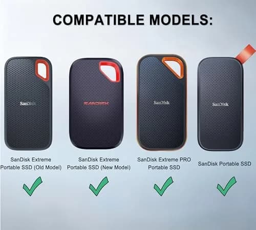 Lacdo Hard Carrying Case for SanDisk Extreme SSD 500GB | Shockproof Water-Resistant Travel Bag, Orange thumbnail 2