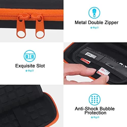 Lacdo Hard Carrying Case for SanDisk Extreme SSD 500GB | Shockproof Water-Resistant Travel Bag, Orange thumbnail 3