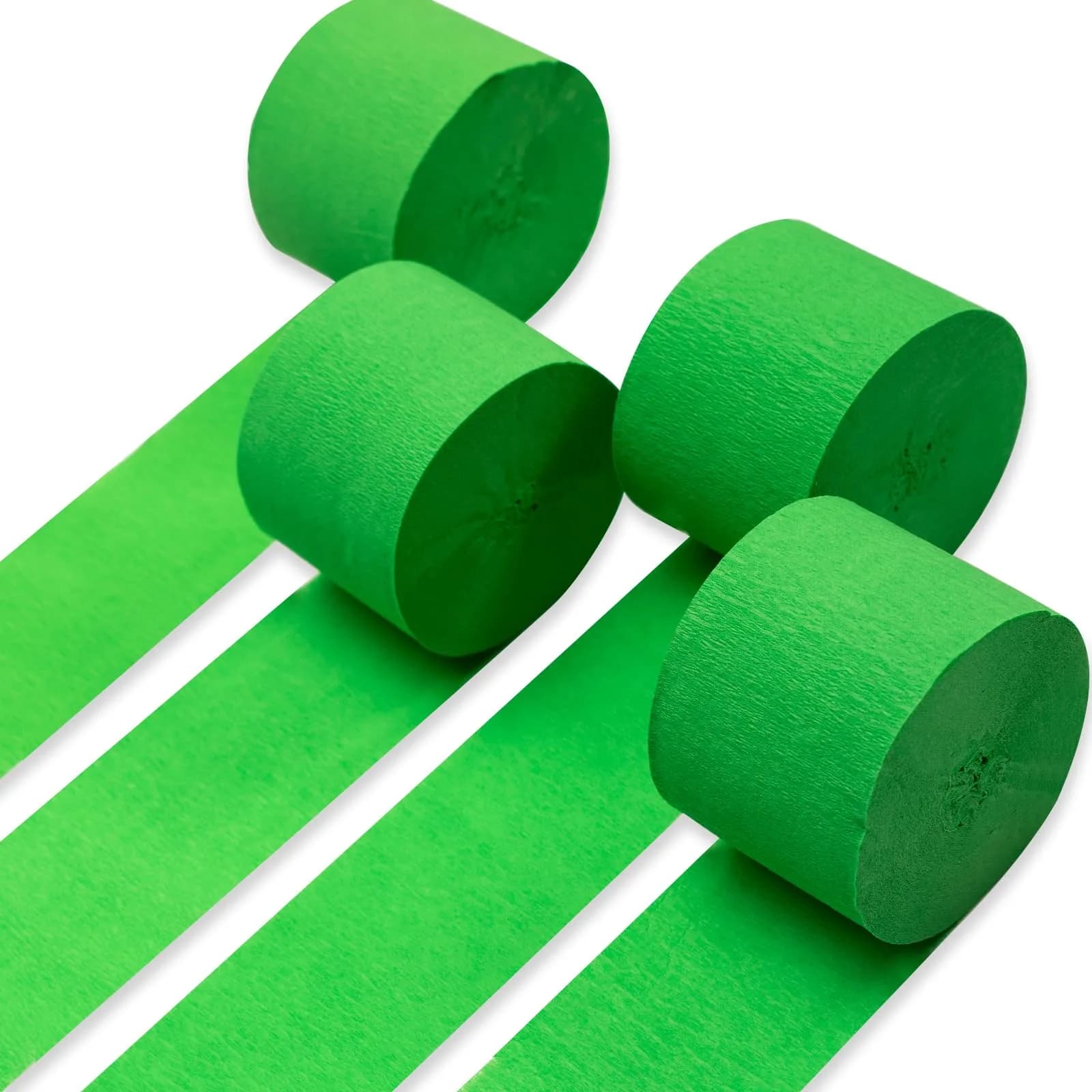 PartyWoo Light Pink Crepe Paper Streamers 4 Rolls, 328 FT Total | FSC-Certified Paper for Parties & Crafts — Green-9590