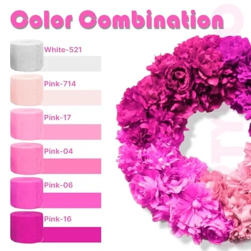 PartyWoo Light Pink Crepe Paper Streamers 4 Rolls, 328 FT Total | FSC-Certified Paper for Parties & Crafts thumbnail 3