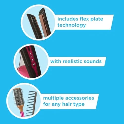 Casdon Dyson Corrale Styling Set | Safe Toy Straighteners for Children 3+ | Realistic Lights & Sounds thumbnail 6