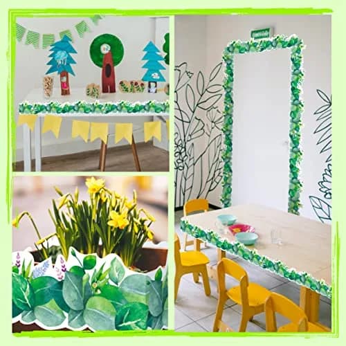 ERKE 60 Feet Scalloped Bulletin Board Borders with Floral & Leaves Patterns, 3 inches Wide | Classroom & Office Decor thumbnail 4