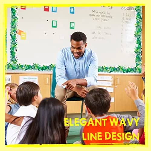 ERKE 60 Feet Scalloped Bulletin Board Borders with Floral & Leaves Patterns, 3 inches Wide | Classroom & Office Decor thumbnail 3