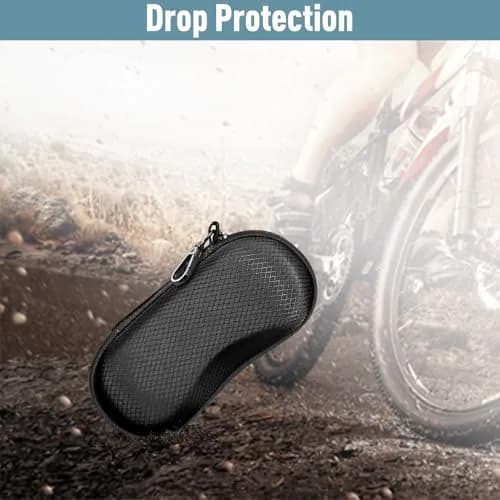 FINTIE Hard EVA Shell Sunglasses Case with Carabiner & Cleaning Cloth | Black thumbnail 8