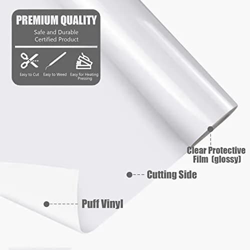 TransWonder UV Color Changing Puff Heat Transfer Vinyl 6 Sheets (12"x10") | 3D Puff Effect & Sunlight Color Change thumbnail 6