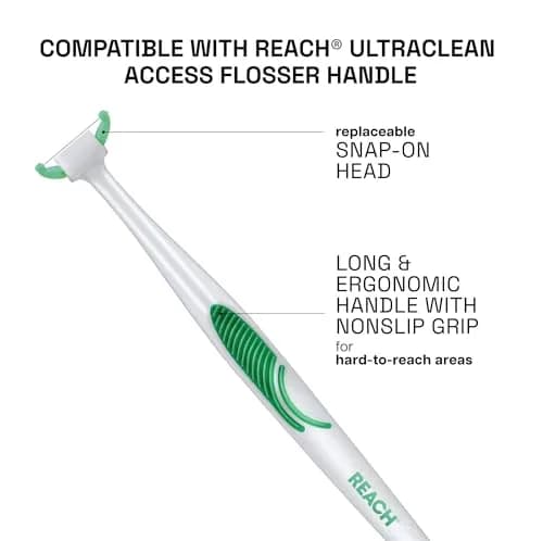 REACH Ultraclean Access Flosser Refill Heads Mint 28 Count (Pack of 6) | Dentist Recommended Brand for Hard to Reach Areas thumbnail 4