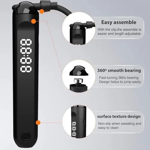 wigore Smart Jump Rope with App & Counter, Adjustable PVC Speed Rope 2.5m (8.2ft) | Fitness Gifts for Adults thumbnail 5