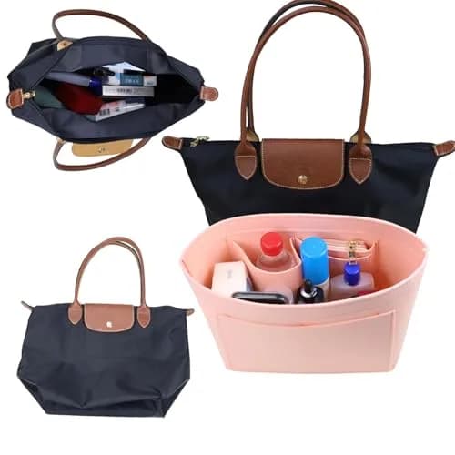 Lckaey Felt Purse Organizer Insert Medium Pink | Structured Bag Organizer for Handbags thumbnail 5