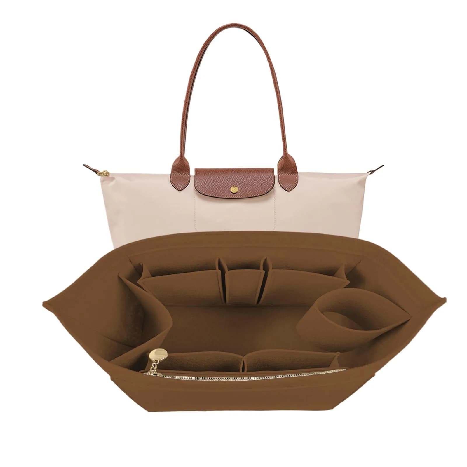 Lckaey Large Blue Felt Purse Organizer Insert for Le Pliage Handbags | 27.9 cm (11.02") Width