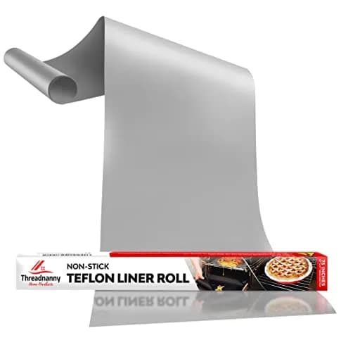 ThreadNanny Silver Teflon Oven Liner Roll 44cm x 190cm (17" x 75") | BPA & PFOA Free, Reusable & Dishwasher Safe thumbnail 1