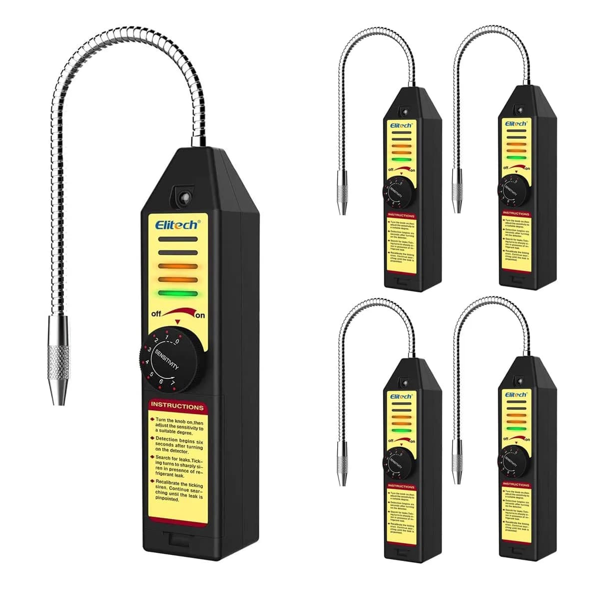 Elitech WJL-6000S Refrigerant Leak Detector AC Freon Leak Sniffer for R22, R134A, R410A, R1234YF (5-Pack, 0.21oz/yr Sensitivity) - main product image