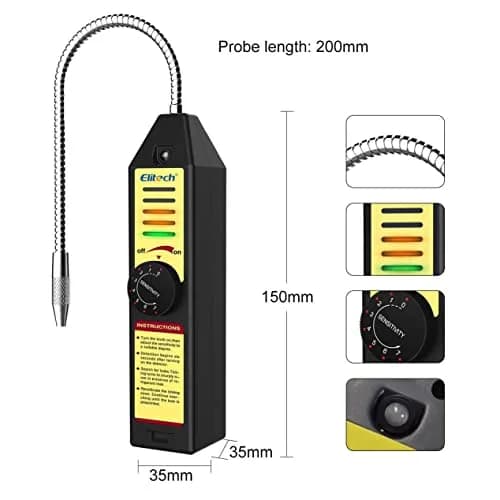 Elitech WJL-6000S Refrigerant Leak Detector AC Freon Leak Sniffer for R22, R134A, R410A, R1234YF (5-Pack, 0.21oz/yr Sensitivity) thumbnail 5