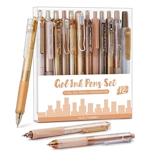 Four Candies Black Gel Ink Pens 0.5mm Fine Point | Smooth Writing for Students & Professionals thumbnail 1