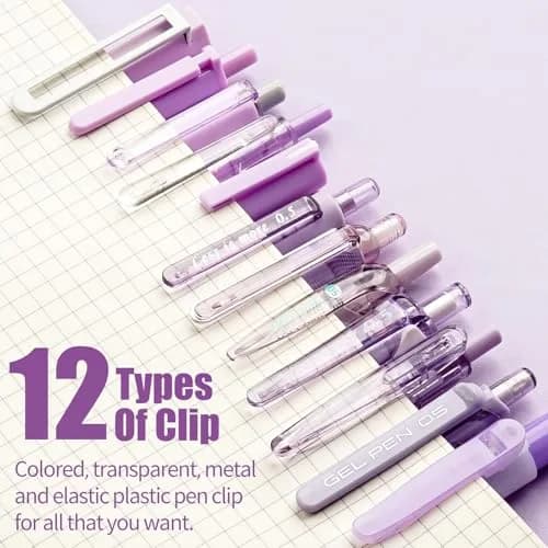 Four Candies Purple Pens, Black Gel Ink, Lavender Series 12ct | Smooth Writing Instrument thumbnail 5