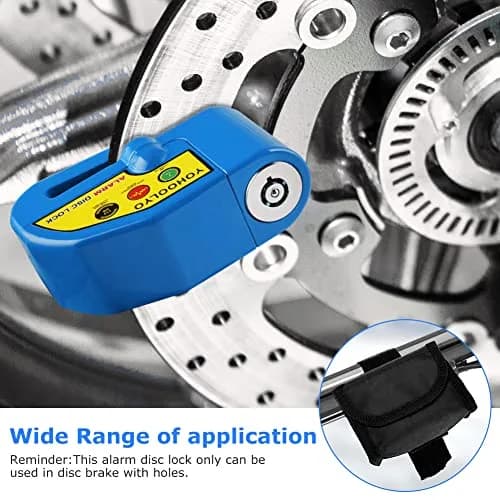 YOHOOLYO Alarm Disc Lock Motorcycle Disc Brake Lock Anti-Theft Waterproof 110 db 7mm Pin | Heavy Duty Anti-Theft Device thumbnail 9