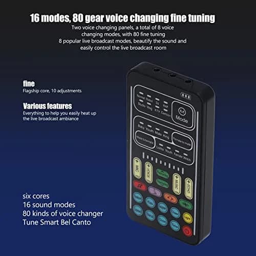 VBESTLIFE Voice Changer Set, I9 Portable Sound Card | 8 Sounds, High Compatibility, for Gaming & Recording thumbnail 7
