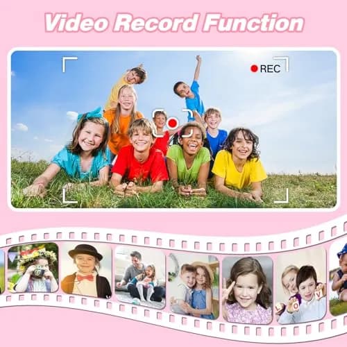 Goopow Kids Digital Camera Pink-DJS 12MP (0.42 oz) | Educational Toy for Ages 3-8 thumbnail 5