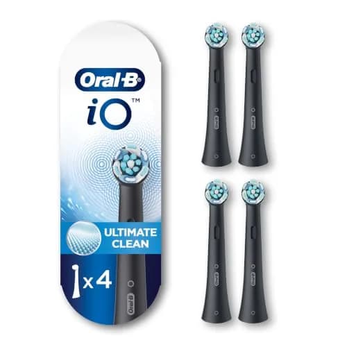 Oral-B iO Series Ultimate Clean Replacement Brush Heads 4 Count (Pack of 1) Black | Superior Plaque Removal thumbnail 1