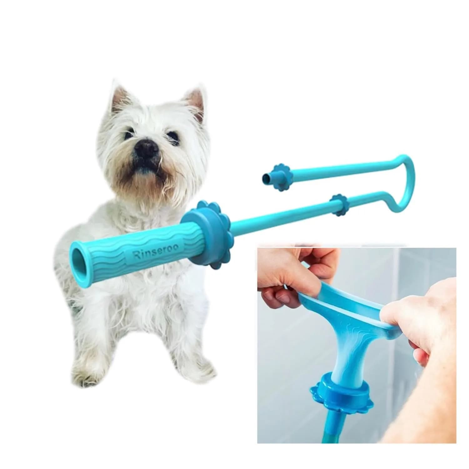 Rinseroo Dog Spot Washer – 6ft Slip-On Shower Hose for Easy Pet Rinsing, Fits Showerheads Up to 4” | Stress-Free Dog Cleaning