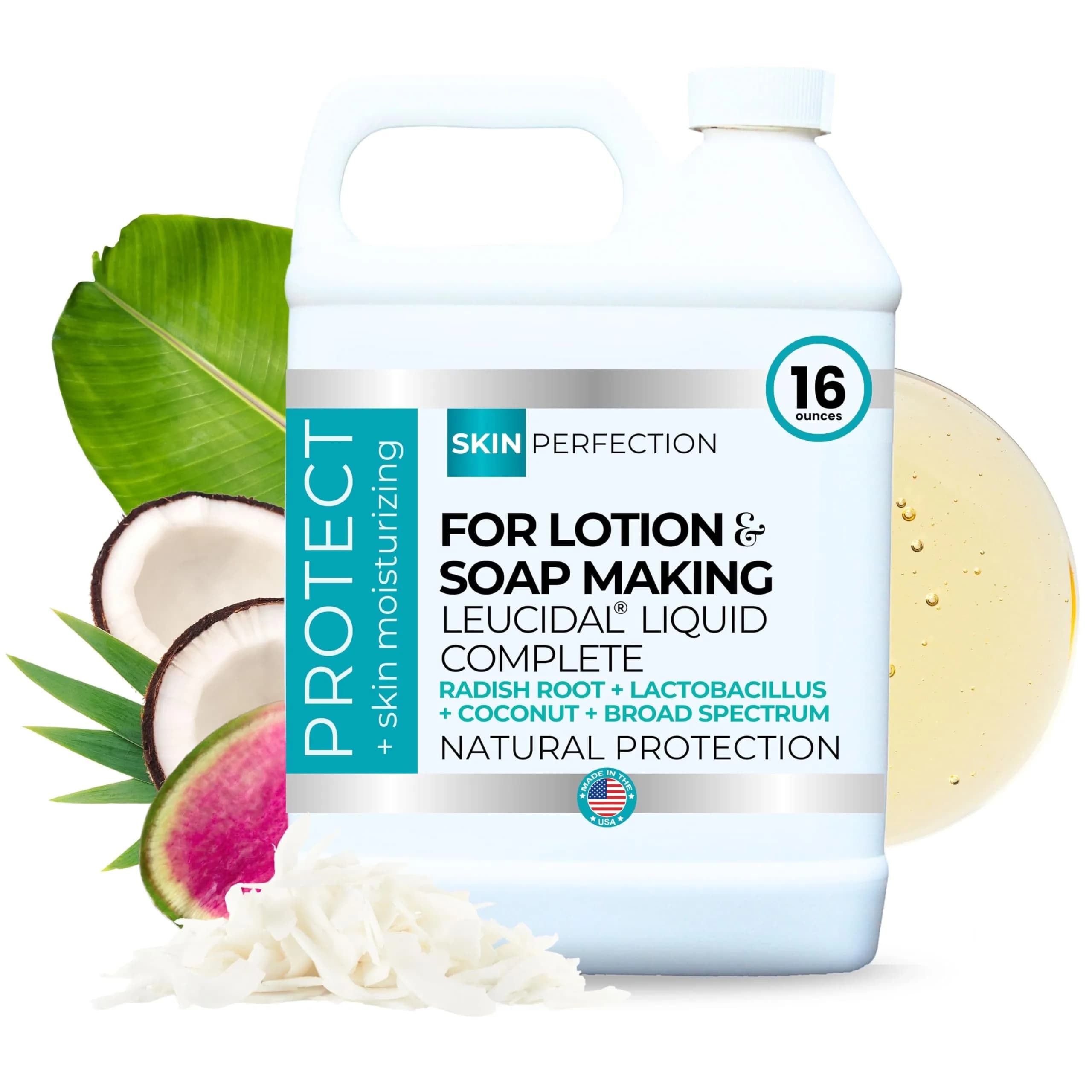 Skin Perfection Leucidal Liquid Complete Natural Preservative 118ml (4 Fl Oz) | Water-Soluble for DIY Skincare — 16 fl oz