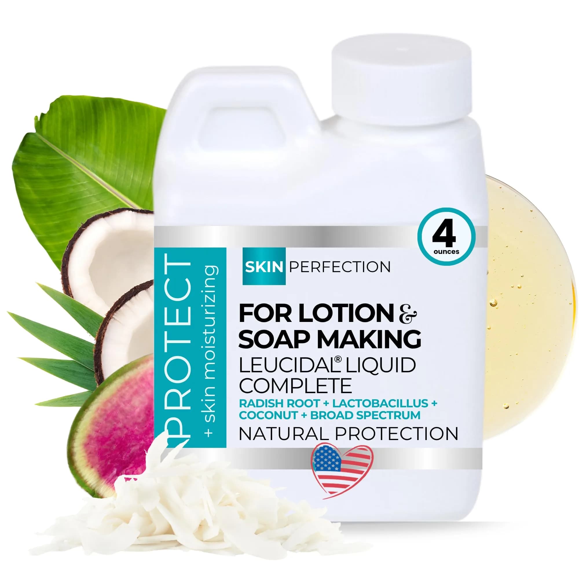 Skin Perfection Leucidal Liquid Complete Natural Preservative 118ml (4 Fl Oz) | Water-Soluble for DIY Skincare — 4 Ounce