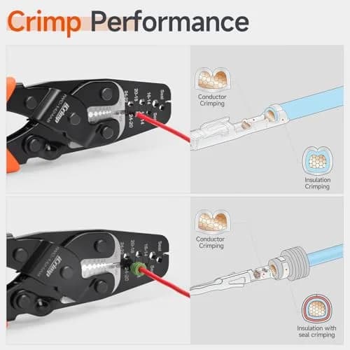 IWISS iCrimp IWC-1424AB Open Barrel & Weather Pack Terminal Crimper AWG24-14 | Built-in Wire Stripper & Cutter thumbnail 3