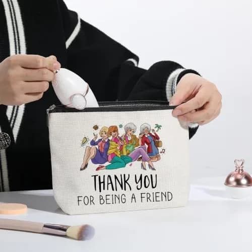 kdxpbpz Golden Inspired Makeup Bag 9.1"W x 7.1"H | Travel Toiletry Organizer for Women thumbnail 7